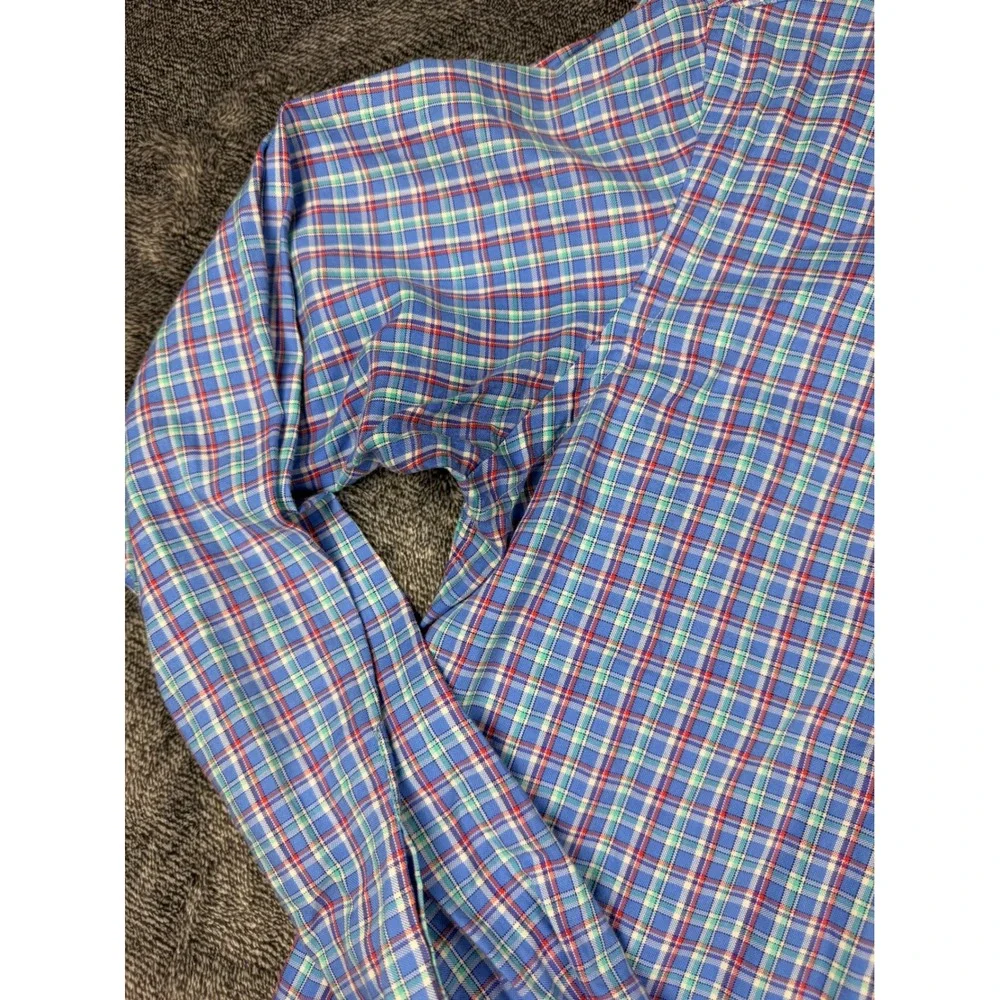 Polo Ralph Lauren Mens Small Blue Red Plaid Button Down Shirt Long Sleeve Pony
